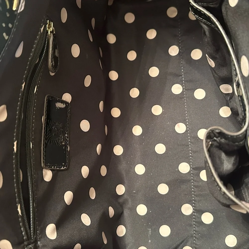 Anne Klein Beige & Black Perforated Tote Bag with Tassel Accents - Picture 3 of 7